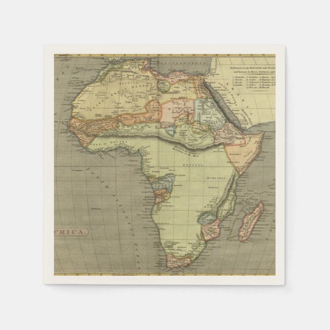 Servilleta De Papel Inspiración de antiguo mapa antiguo (Anverso)