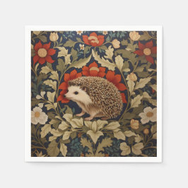 Servilleta De Papel Inspiración de Woodland Hedgehog William Morris