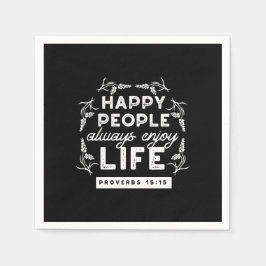 Servilleta De Papel Inspirational Christian Quote from Proverbs 15:15