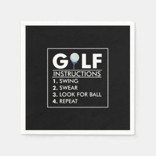 Servilleta De Papel Instrucciones de golf Swing Swear Look Ball Repeti