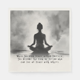 Servilleta De Papel Instructor de mediación de yoga pintura de tinta d