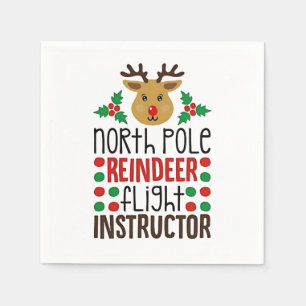 Servilleta De Papel Instructor de vuelo de renos del Polo Norte Navida