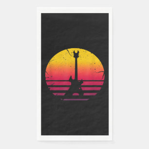 Servilleta De Papel Instrumento Guitar Sunset Electric Rock Music Love