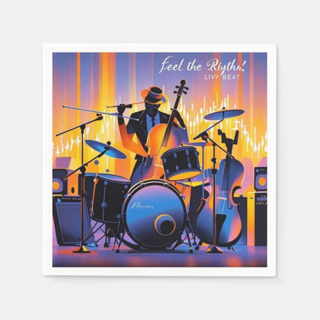 Servilleta De Papel Instrumentos musicales abstractos dramáticos del p (Anverso)