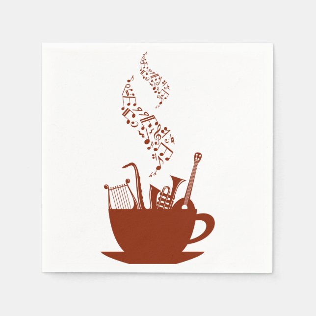 Servilleta De Papel Instrumentos Musicales Y Notas (Anverso)