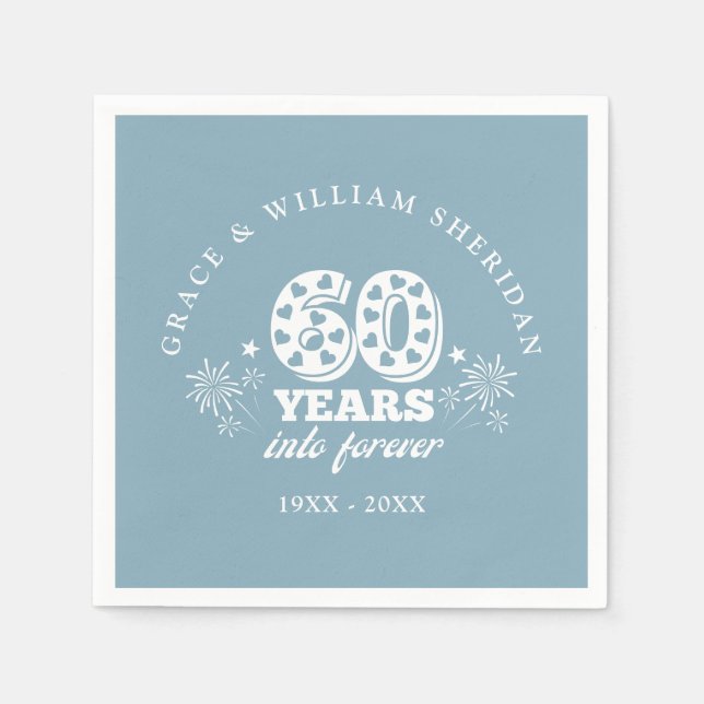 Servilleta De Papel Into Forever 60° Aniversario Boda (Anverso)