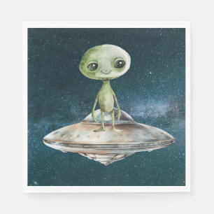 Servilleta De Papel Invasión Alien Espacio Exterior Cumpleaños