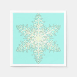 Servilleta De Papel Invernadero de encaje helado de copo de nieve blan