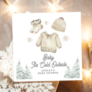Servilleta De Papel Invierno Baby Shower hace frío fuera de la nieve d
