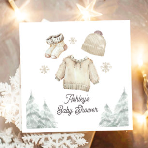 Servilleta De Papel Invierno Baby Shower hace frío fuera de la nieve d