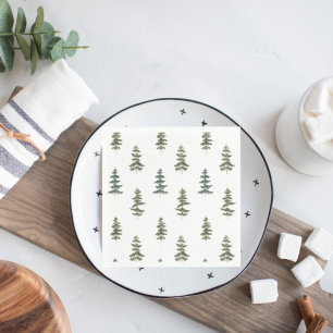 Servilleta De Papel Invierno de moda   Nápoles de patrón de árbol de N
