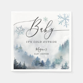 Servilleta De Papel Invierno de nieve Baby Shower Blue Snowflakes
