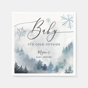 Servilleta De Papel Invierno de nieve Baby Shower Blue Snowflakes