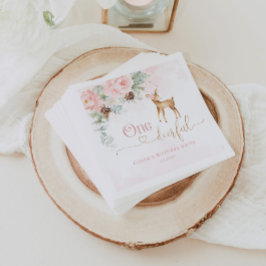 Servilleta De Papel invierno de primer cumpleaños de chica de un solo 