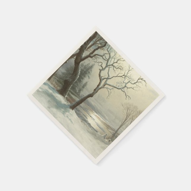 Servilleta De Papel Invierno en Yosemite de Albert Bierstadt (Borde)