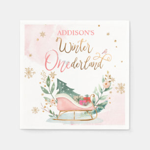 Servilleta De Papel Invierno Fiesta de Onederland Sleigh Chica Primer