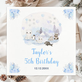 Servilleta De Papel Invierno Maravilla Ártico Animales Cumpleaños