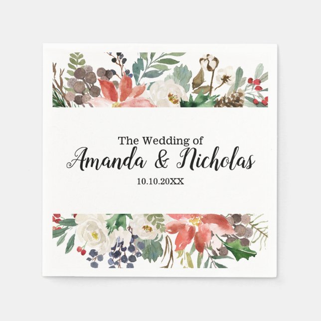Servilleta De Papel Invierno místico | boda personalizado (Anverso)