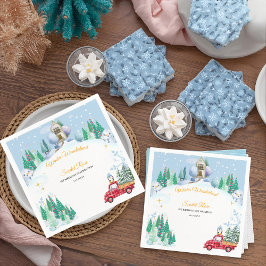 Servilleta De Papel invierno onederland 1er cumpleaños invitaciones