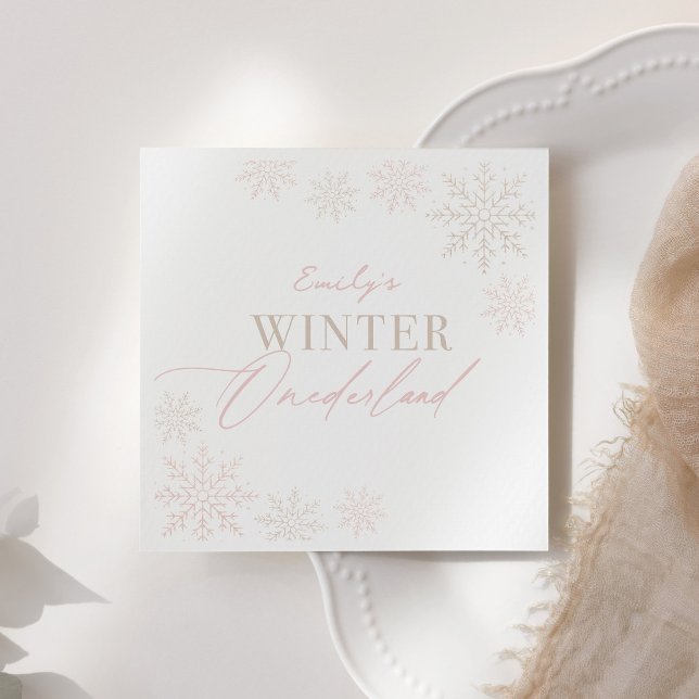 Servilleta De Papel Invierno Onederland Copo de Nieve Primer cumpleaño (Subido por el creador)