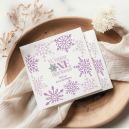 Servilleta De Papel Invierno Onederland Purple Snowflake Primer cumple