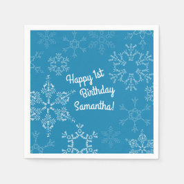 Servilleta De Papel Invierno Onederland Snowflake Primer Fiesta de cum