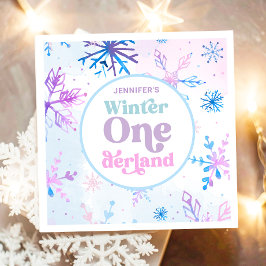 Servilleta De Papel Invierno Onederland Snowflakes Chica Nacimiento de