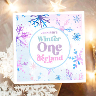Servilleta De Papel Invierno Onederland Snowflakes Chica Nacimiento de
