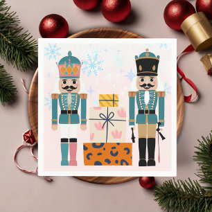 Servilleta De Papel Invierno rosa Snowflakes Nutcracker Baby Shower