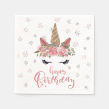 Invierno Unicorn Pink Happy Birday