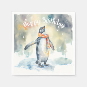 Servilleta De Papel Invierno vibes Penguin - Fiesta de cumpleaños -