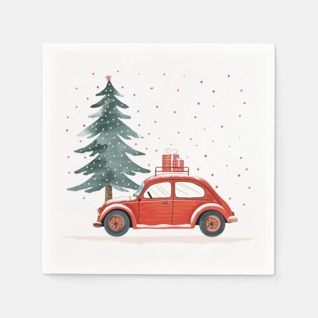 Servilleta De Papel Invierno, Yule y Navidades Ropa festiva (Anverso)