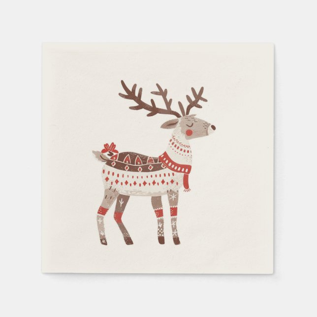 Servilleta De Papel Invierno, Yule y Navidades Ropa festiva (Anverso)