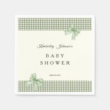 Invitación a Baby Shower de Sage Green Gingham y B