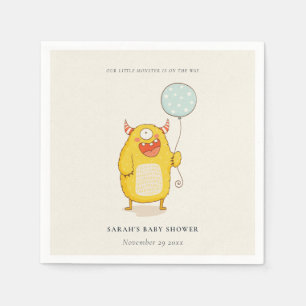 Servilleta De Papel Invitación a Baby Shower de un pequeño monstruo am