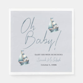 Servilleta De Papel Invitación a Baby Shower en barco náutico
