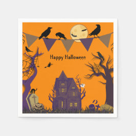 Servilleta De Papel Invitación a fiesta de Halloween espeluznante