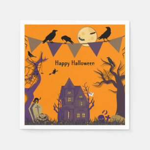 Servilleta De Papel Invitación a fiesta de Halloween espeluznante
