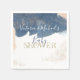 Servilleta De Papel Invitación a la ducha de la Marina Rubor Gold Baby