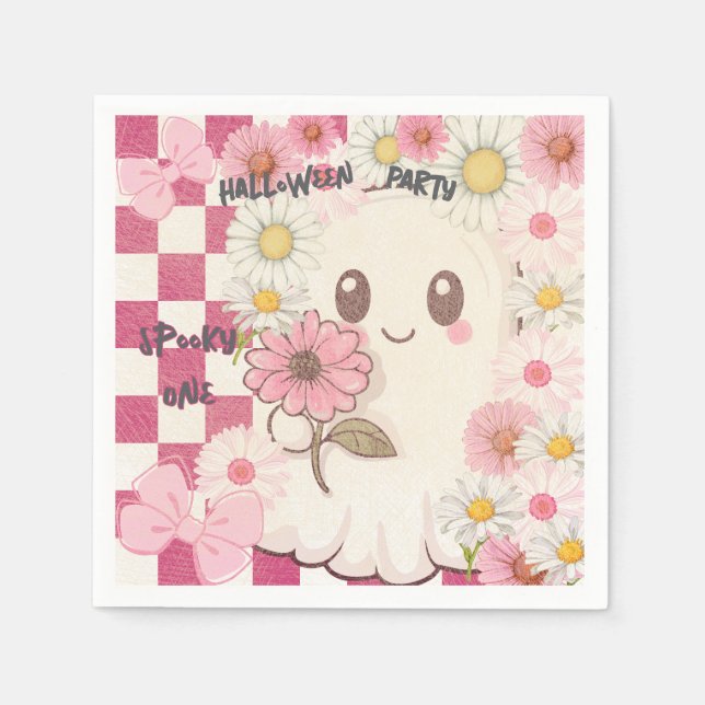 Servilleta De Papel Invitación a la fiesta de Halloween de Daisy Rosa (Anverso)