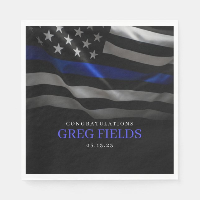 Servilleta De Papel Invitación a la jubilación, Jubilación policial, (Anverso)