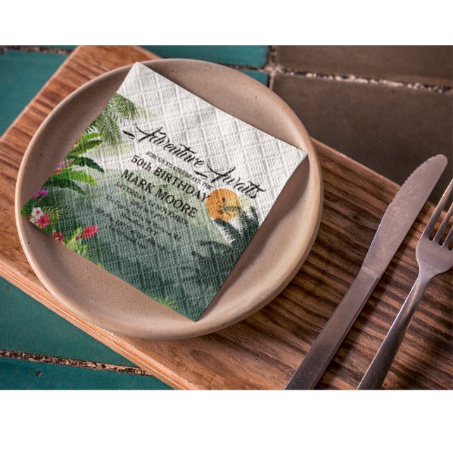 Servilleta De Papel Invitación a los cumpleaños de Mountain & Forest S (Subido por el creador)