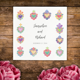 Servilleta De Papel Invitación a una boda cardíaca en México