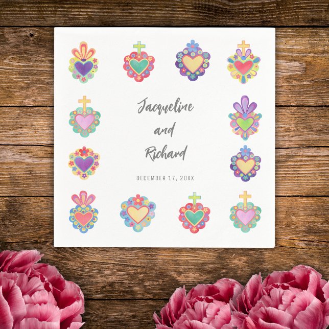 Servilleta De Papel Invitación a una boda cardíaca en México (Subido por el creador)