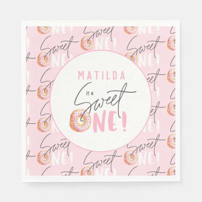Servilleta De Papel Invitación a una fiesta de cumpleaños de donut dul (Anverso)