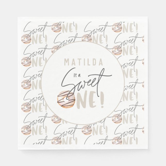 Servilleta De Papel Invitación a una fiesta de cumpleaños de donut dul (Anverso)