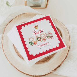 Servilleta De Papel Invitación a Winter Santa Baby Shower
