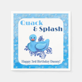 Servilleta De Papel Invitación al tercer cumpleaños de Pato Quack y Sp
