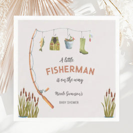 Servilleta De Papel Invitación Baby Shower de pescadores pequeños