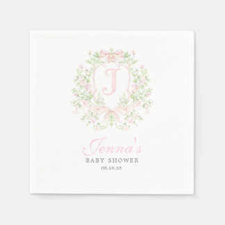 Servilleta De Papel Invitación de baby shower con escudo elegante